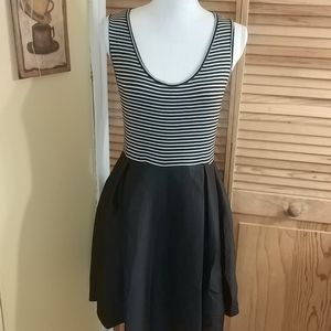 NWOT REILEY JADE Black & White Stripe Racerback Dress Large L